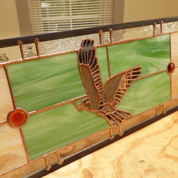 RESERVED LISTING for Jean - Stained Glass Sidelight - Hawk Panel