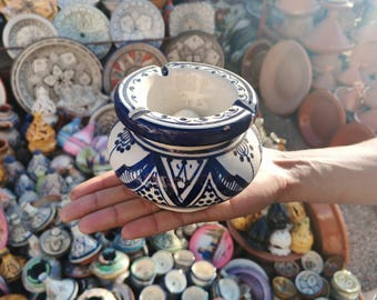 Posacenere decorativo in ceramica – Realizzato a mano in stile marocchino / Con servizio DDB
