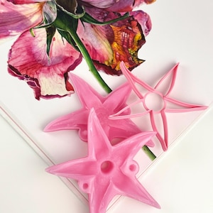 Rose sepal silicone veiner with matching cutter for polymer clay flower crafting tools set