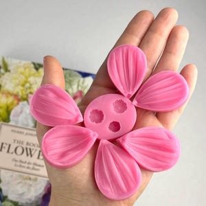 Juego de cortador y moldeador de silicona con forma de flor de cosmos para arcilla polimérica, decoración de pasteles y porcelana fría.