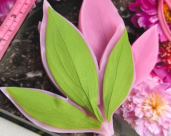 Peony Triple Leaf Veiner and Cutter – Silicone, For Sugar Flowers, Fondant & Polymer Clay