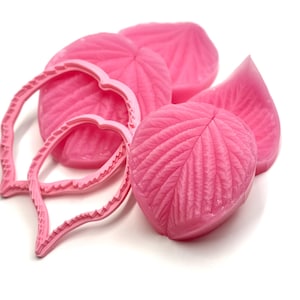 Raspberry Leaf Veiner Set – Silicone, Double-Sided, For Fondant, Polymer Clay Flowers