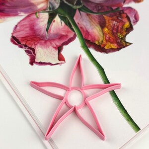 3D printed cutter for rose sepal shape for polymer clay and botanical sculpture