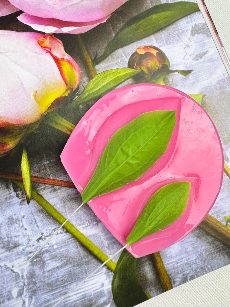 Set of silicone veiners for peony bracts with accurate shape and texture