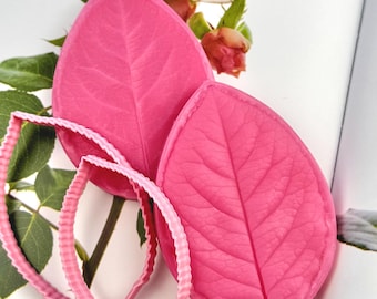 Large Rose Leaf Mold & Cutter Set – Silicone Veiner for Cake Decorating and Clay Flowers
