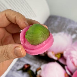 Realistic silicone peony sepal veiner made from a live flower for botanical texture