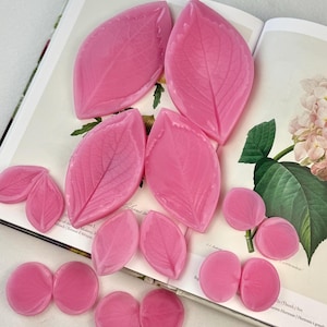 Hydrangea Veiner Set for Flower Making – Silicone Leaf and Petal Molds – Full Set or Individual Options – Botanical Sculpture Tools