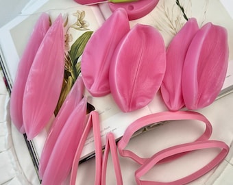 Grote siliconen mal voor lelies: suikerpasta, polymeerklei, botanische sculptuur