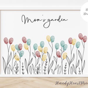 Mom&#39;s Garden Fingerprint Art: Wildflower Gift (Digital Download)