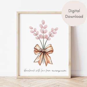 Fingerprint Floral Bouquet Art: Family Keepsake Gift (Digital Download)