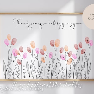 Teacher appreciation fingerprint craft, dandelion fingerprint craft, personal Thankyou teacher gift from kids, thankful for teacher gift pdf
