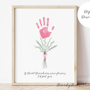 Toller Oma Handabdruck Strauß, besonderes Andenken Uroma Geschenk vom Enkelkind, Muttertagsgeschenk GREAT GRANDMA, Kinder Handabdruck Kunst PDF