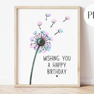 Manualidad con huellas dactilares para desearte un feliz cumpleaños, tarjeta de cumpleaños para niños imprimible, actividad de cumpleaños, recuerdo de cumpleaños, PDF DIGITAL