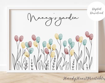 Nanny's Garden Fingerprint Art: Keepsake Gift (Digital Download)