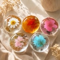 Real Flower Soap Bar Handmade Botanical Soap with Pressed Flowers Eco-Friendly Gift product logo