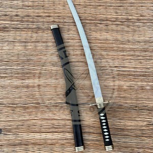 Handmade Katana Sword: High Carbon Steel, Black Scabbard