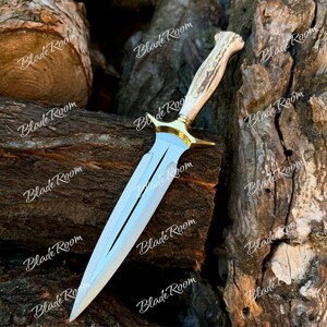 Handgeschmiedetes deutsches Bowie-Messer mit Hirschgeweihgriff | Personalisiertes Geschenk für Ihn | Benutzerdefinierte Trauzeugen Messer | Handgemachte Messer Geschenk