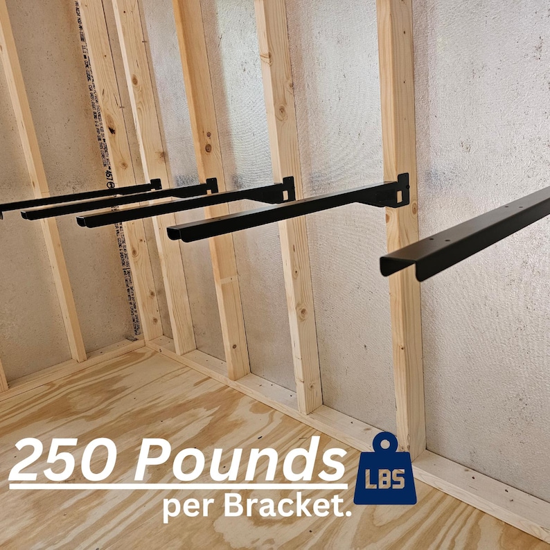 Heavy Duty Garage Shelving Brackets: 250lb Capacity, Rust Resistant ...