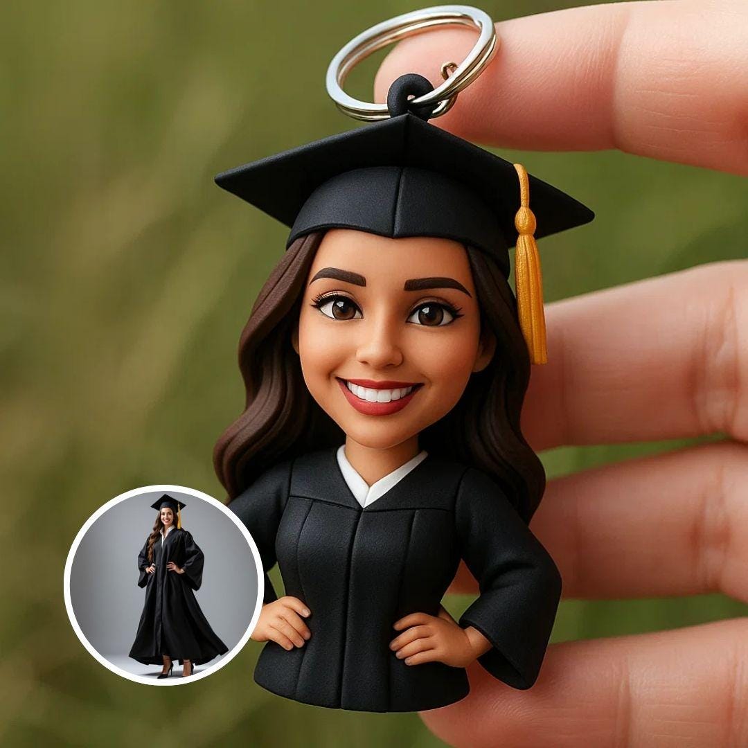 Custom Graduation Figurine Keychain: Personalized 3D Graduate Gift - Etsy