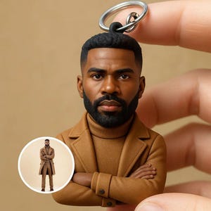 Benutzerdefinierter 3D-Ganzkörper-Schlüsselanhänger mit realistischem Porträt - personalisiertes Geschenk