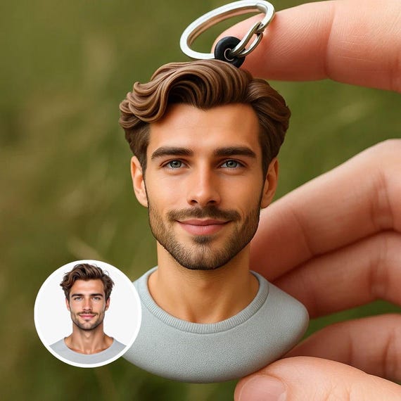 A resin keychain that turns your photo into a tiny 3D figurine of yourself — genuinely novel tech-meets-craft personalization.