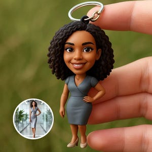 Personalisierter 3D-Business-Porträt-Schlüsselbund - Personalisiertes Exekutivminifigur-Geschenk