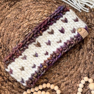 Luxury Knit Headband, 100% Merino Wool Earwarmer, Adult Size Knitted Headband, Handmade Gift