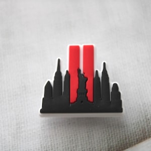 NYC 9/11 Remembrance Shoe Charm – Original Design Fast Shipping. New York City gift. Twin towers shoe decor. Bracelet or Clog charm fit.