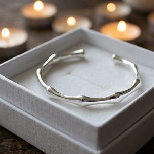 Anatomical Silver Filled Bone Cuff, Goth Skull Jewelry, Dainty Metacarpal Skeleton Bangle, Nurse Gift