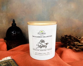 Little Mystery Candle by FS Blends – Soy Candle with Smoked Oud, Amber Noir & Patchouli – Warm Musky Scent