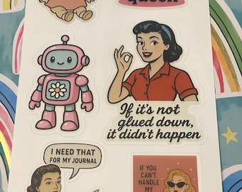 Junk Journal Queen Sticker Sheet
