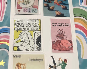 Retro Anti-Boyfriend Sticker Sheet