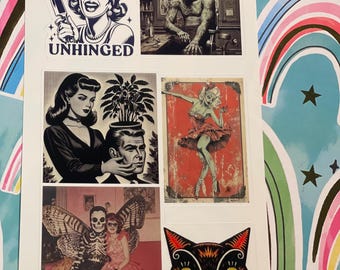 UNHINGED! Retro Pop Art Sticker Sheet