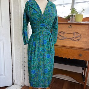 1950&#39;s WIGGLE DRESS Polished Cotton Size Large &quot;Klever Klad&quot; Toronto