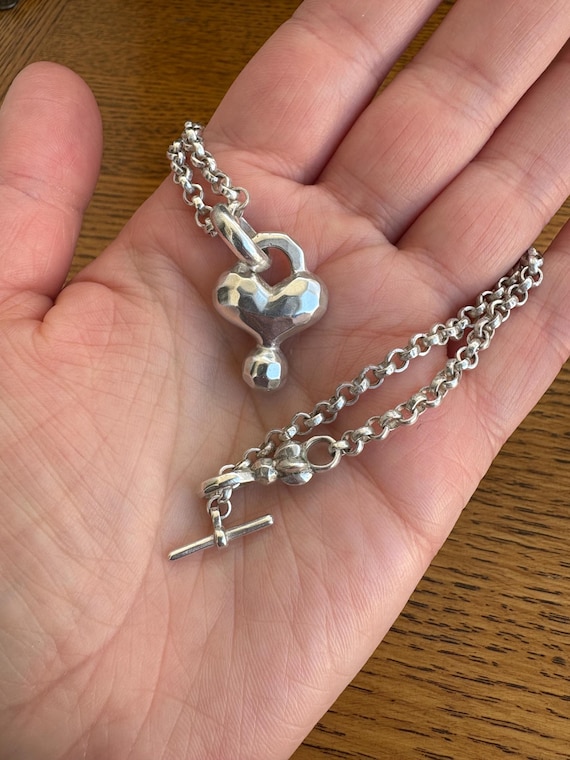 Y2K Vintage SILVER HEART NECKLACE With Chain 925 - Etsy Israel