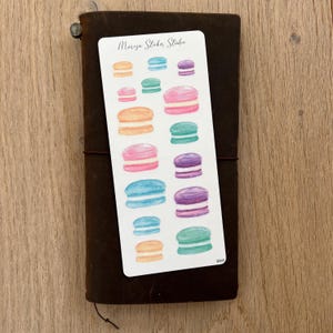 Adesivo Macarons Acquerello - Adesivi Acquerello per Bullet Journal, Planner, Scapbooking, Decorazione di Prodotti da Forno Kawaii