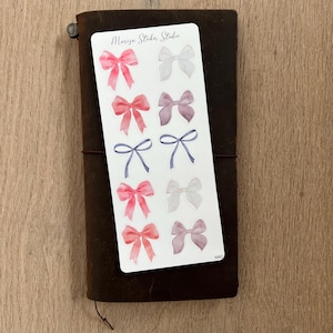 Set de pegatinas de lazo: pegatinas de acuarela para regalos, bullet journal y scrapbooking. Pegatinas decorativas DIY.