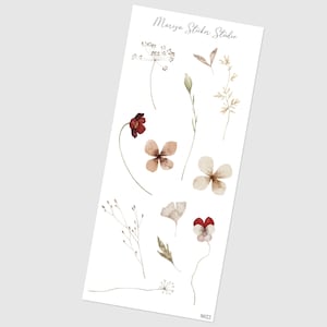 Adesivi floreali vintage, adesivi floreali acquerellati, adesivi botanici per journaling e scrapbooking, adesivi floreali vintage