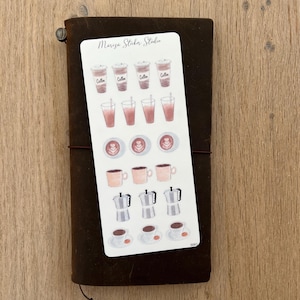 Sticker Café pour Agenda et Calendrier Aquarelle Sticker Café Aquarelle pour Agenda transparent