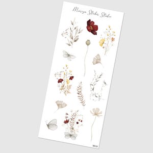Vintage Wildblumen Sticker - Aquarell Blumenstrauß Bouquet - Deko für Planner, Bullet Journal & Scrapbooking