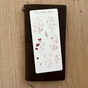 Vintage Wildblumen Sticker - zarte botanische Aufkleber - Aquarell Vintage Blumen - Deko für Planner, Bullet Journal & Scrapbooking