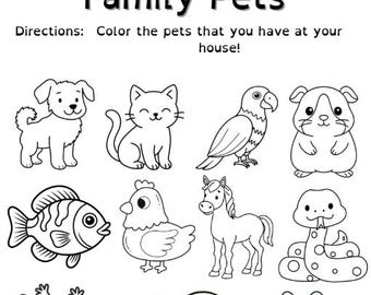 Family Pets Worksheet | Pet Matching Activity | Preschool & Pre-K Printable | Pet Vocabulary | Classroom Center | Kids Learning PDF