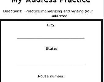 Me & My Address Practice Worksheet | Preschool Home Theme Printable | Personal Info Activity | Pre-K Life Skills | Printable PDF
