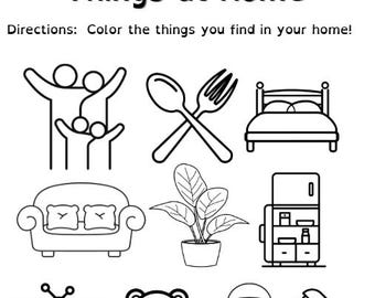 Things At Home Worksheet | Home Learning Activity | Preschool & Kindergarten Printable PDF | Family Theme Learning | Classroom Worksheet