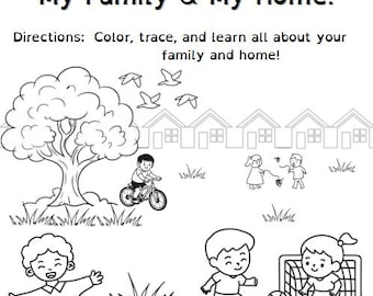 Preschool Family Worksheet | Home Learning Pack (Editable Canva Template)