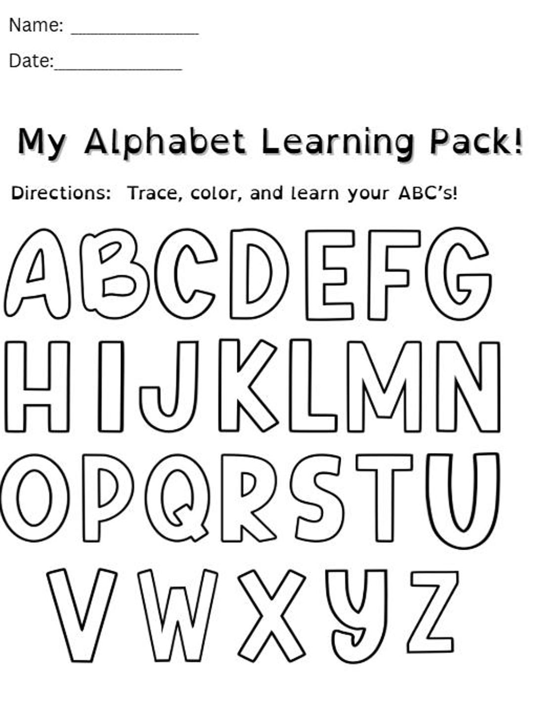 Preschool Alphabet Tracing Worksheets A–M – Printable PDF Letter ...