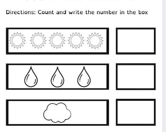 Count the Weather Worksheet – Preschool & Kindergarten Printable PDF (Ages 3-6)