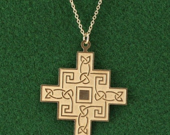 Celtic Cross Necklace from the Book of Durrow in New Silver