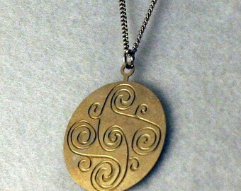 Celtic Spiral Necklace in New Silver