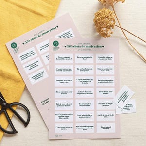 365 printable motivational shots. Positive affirmations in French. DIY gifts. Printable affirmations. Daily affirmations.